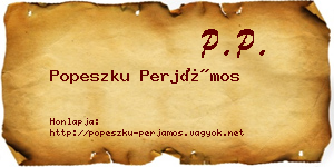 Popeszku Perjámos névjegykártya